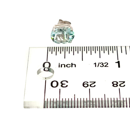 Natural Aquamarine Stud Earrings 14k Gold 3.13 TCW Certified $1,290 311053