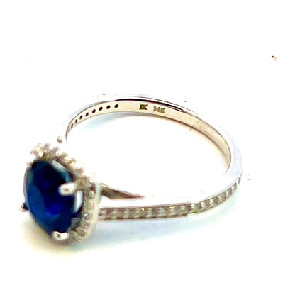 Natural Sapphire Diamond Ring 14k White Gold 2.43 TCW Certified $4,975 311699