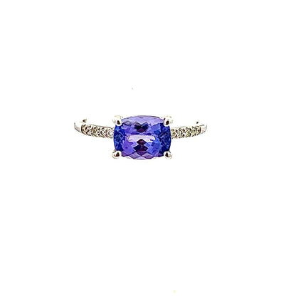 Natural Tanzanite Diamond Ring Size 6.5 14k W Gold 1.79 TCW Certified $3,950 310606