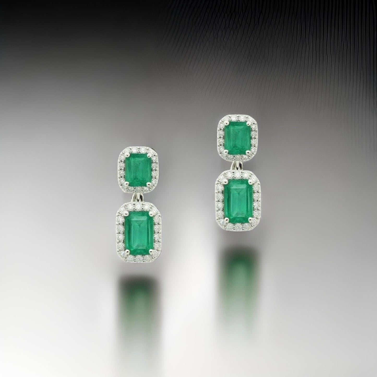 Natural Emerald Diamond Earrings 14k Gold 3.48 TCW Certified $7,950 310551