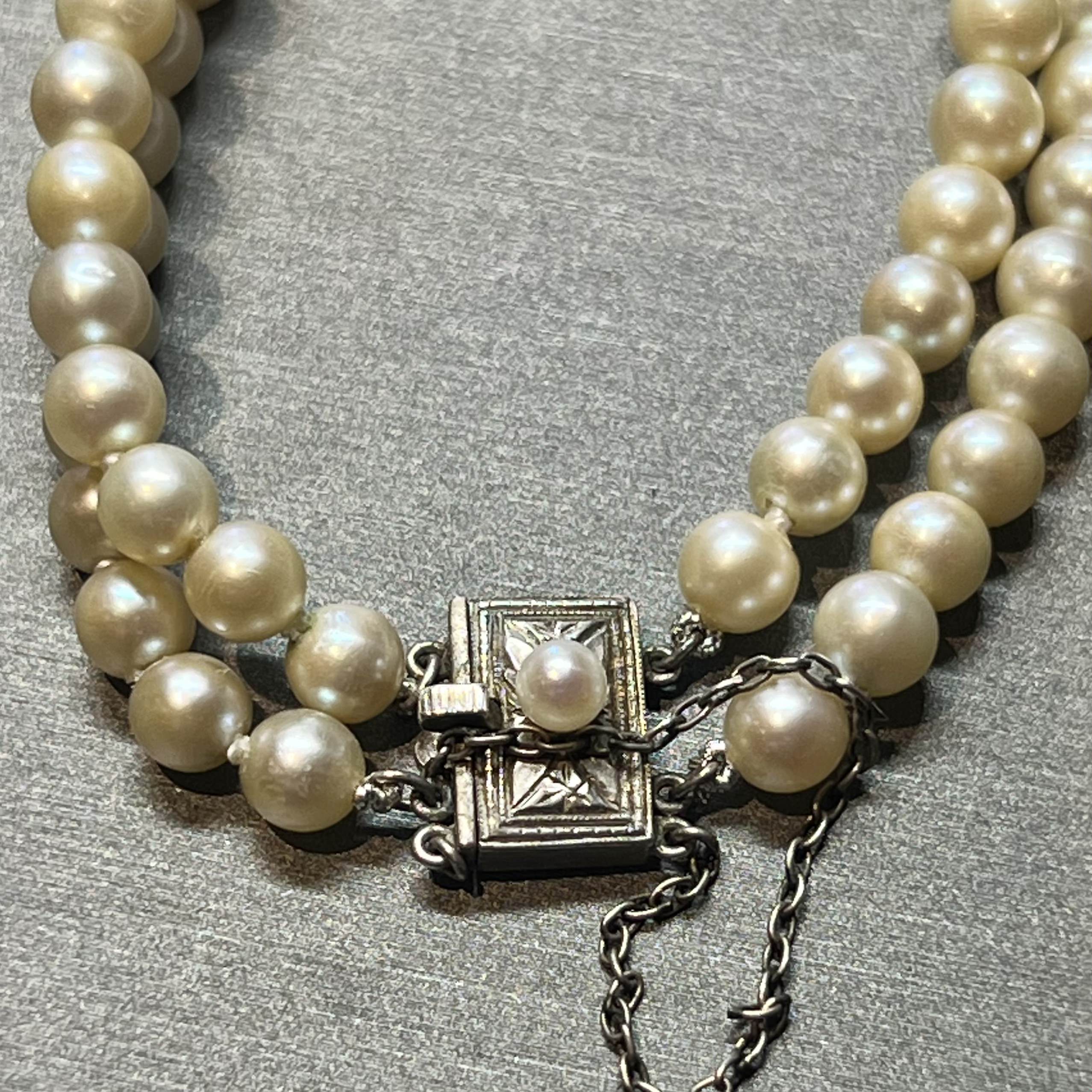 Mikimoto Estate Akoya Pearl Bracelet 6.5 Silver 5.50-6.00 mm M361
