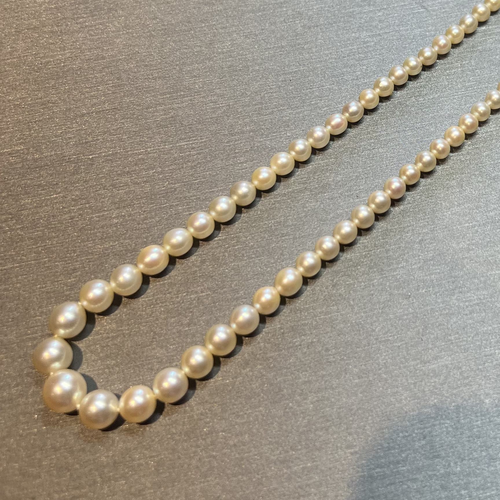 Mikimoto Estate Akoya Pearl Necklace 18" Silver 3.5 - 8.25 mm M359