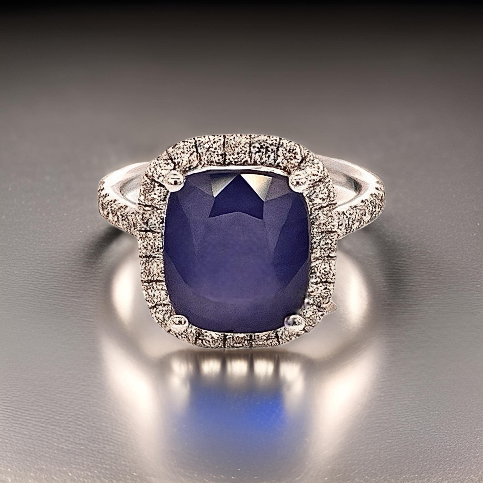 Natural Sapphire Diamond Ring Size 6.5 14k White Gold 6.35 Certified $7,950 311008