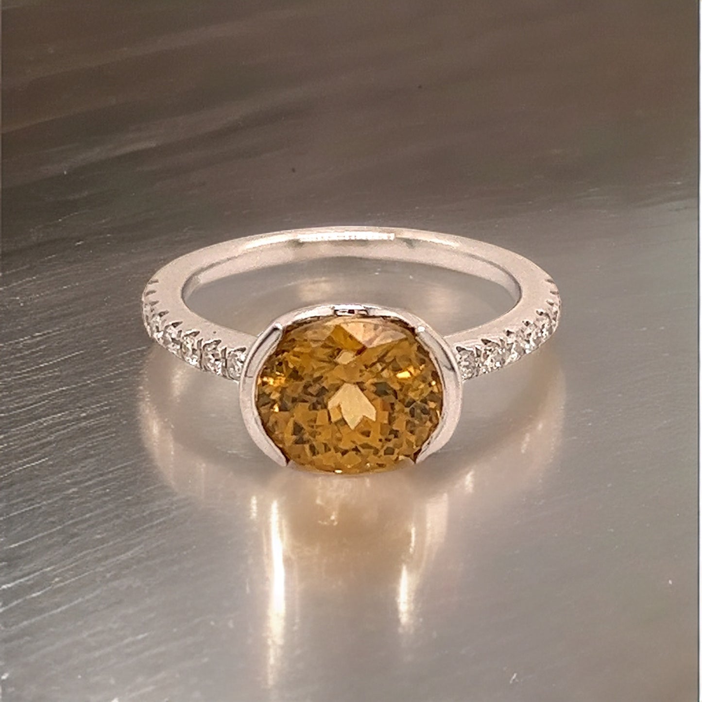 Natural Zircon Diamond Ring 6.5 14k White Gold 3.5 TCW Certified $2,490 221355 - Certified Fine Jewelry