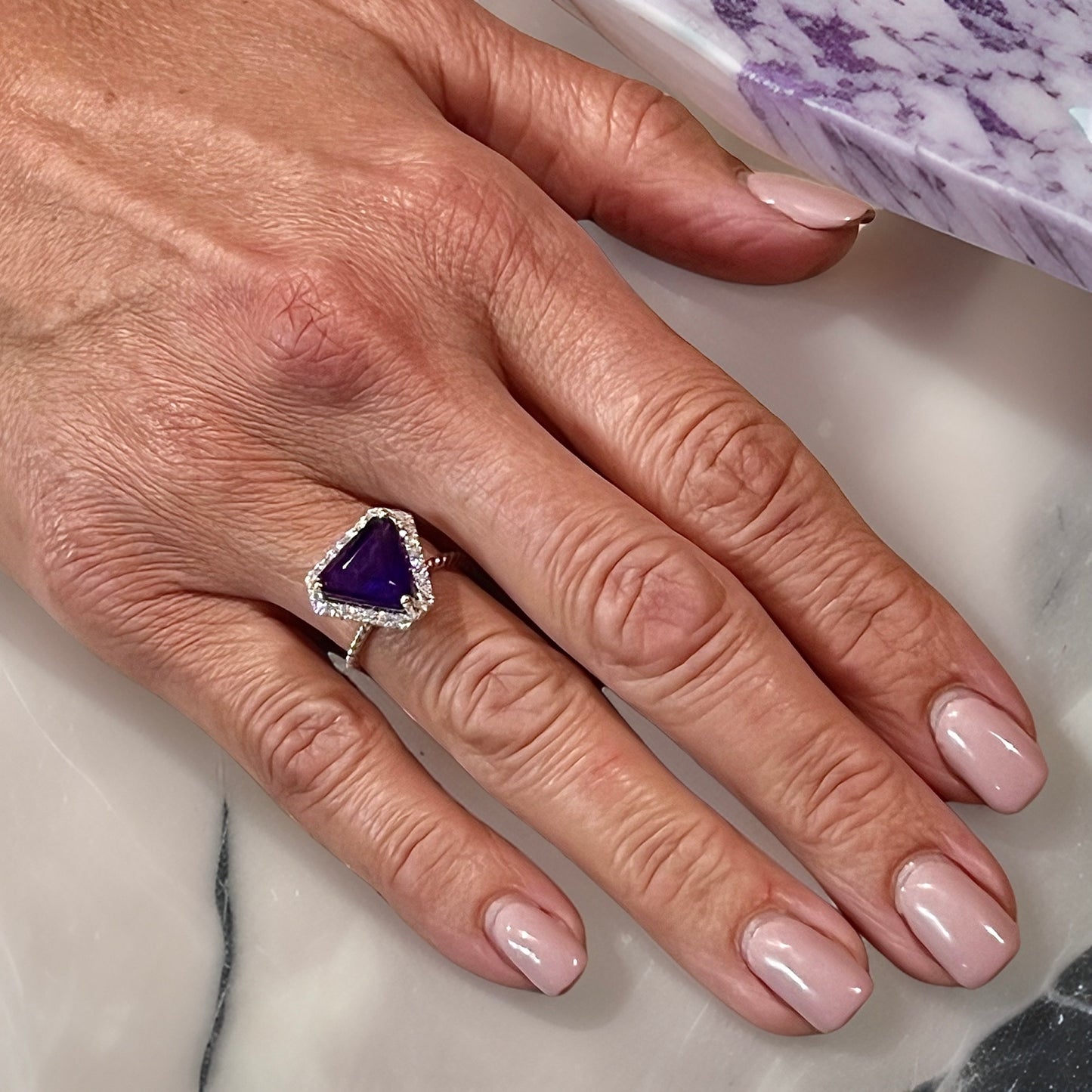 Natural Sapphire Diamond Ring 6.5 14k W Gold 5.84 TCW Certified $5,950 310654 - Certified Fine Jewelry