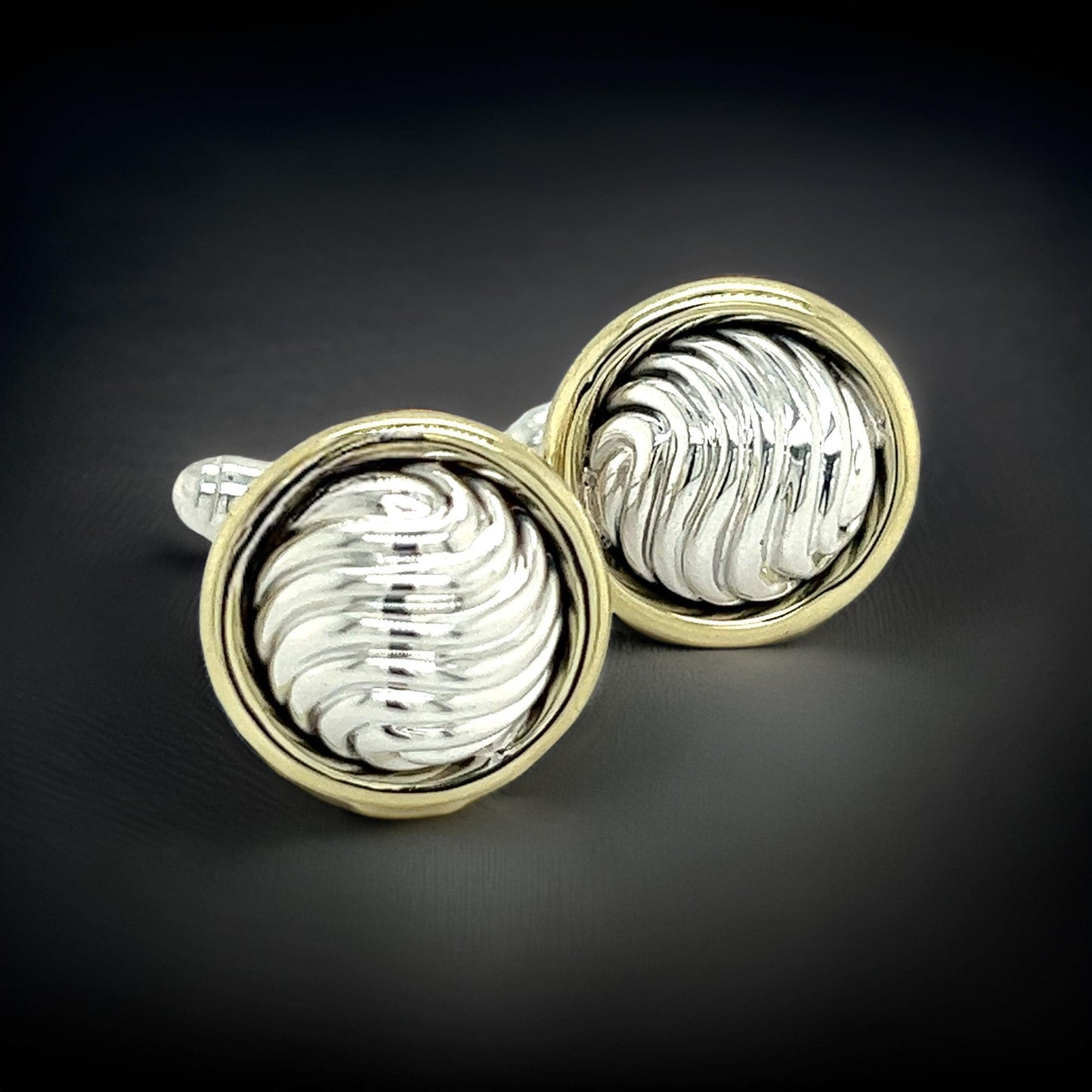 David Yurman Authentic Estate Cufflinks 14k Gold + Silver DY495