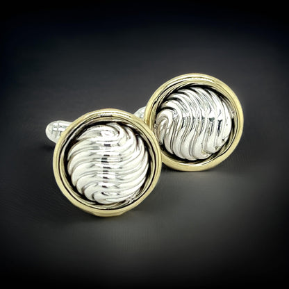 David Yurman Authentic Estate Cufflinks 14k Gold + Silver DY495