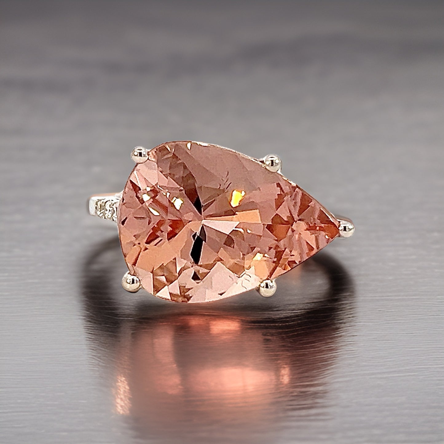 Natural Morganite Diamond Ring 6.5 14k White Gold 8.99 TCW Certified $5,950 310650