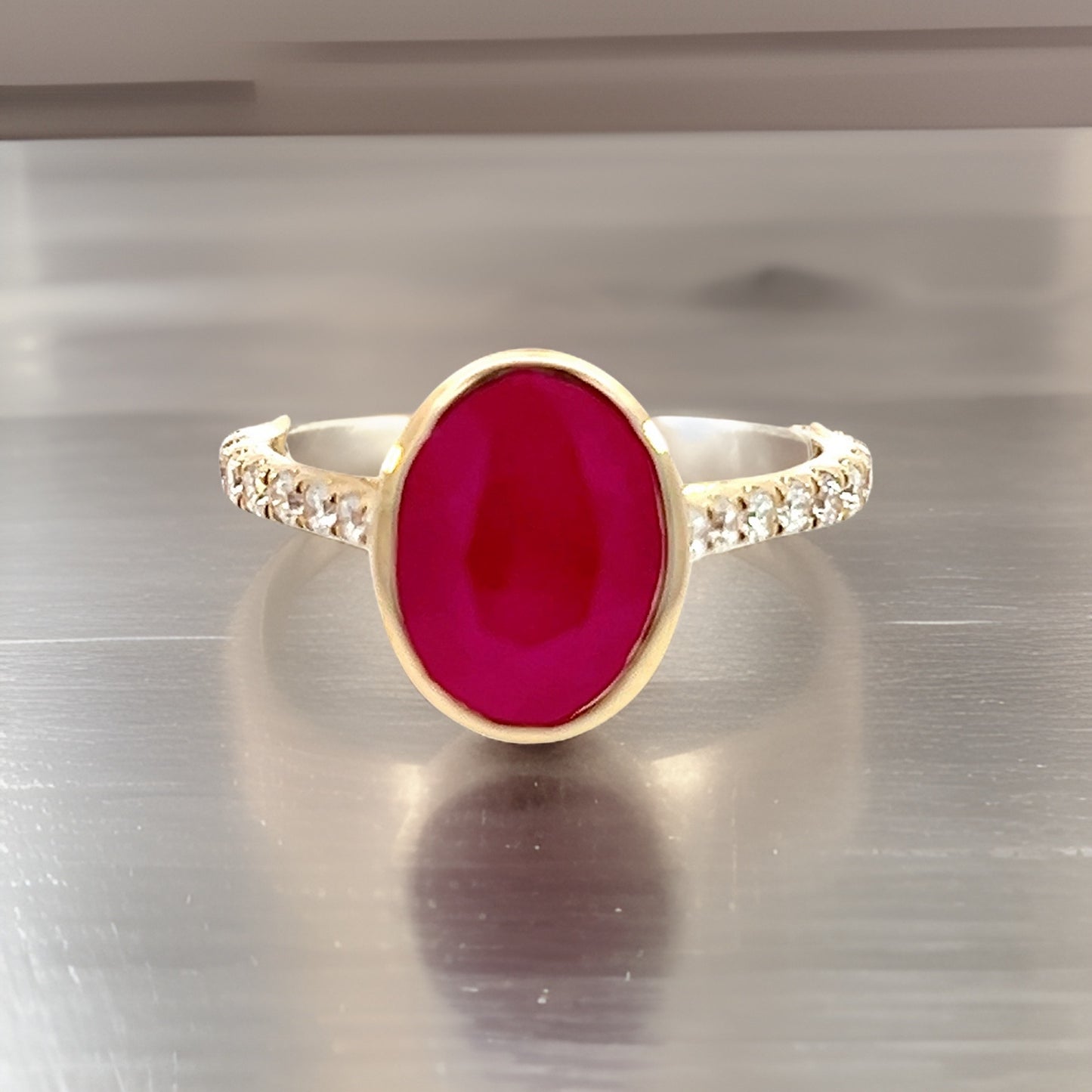 Natural Ruby Diamond Ring 6.75 14k Y Gold 4.38 TCW Certified $4,950 310583