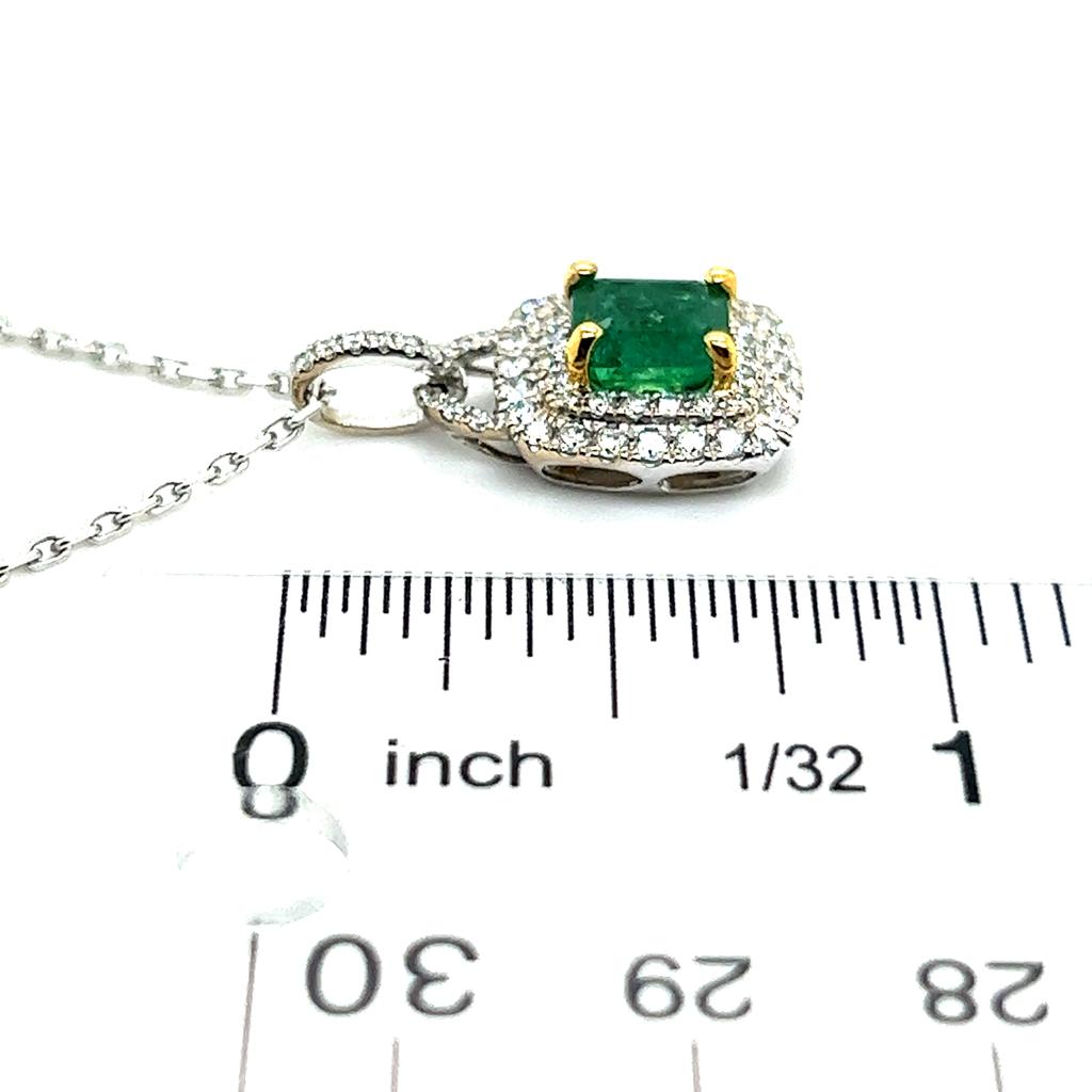 Diamond Emerald Necklace 18" 18k Gold 1.95 TCW Italy Certified $3,950 920739 - Certified Fine Jewelry