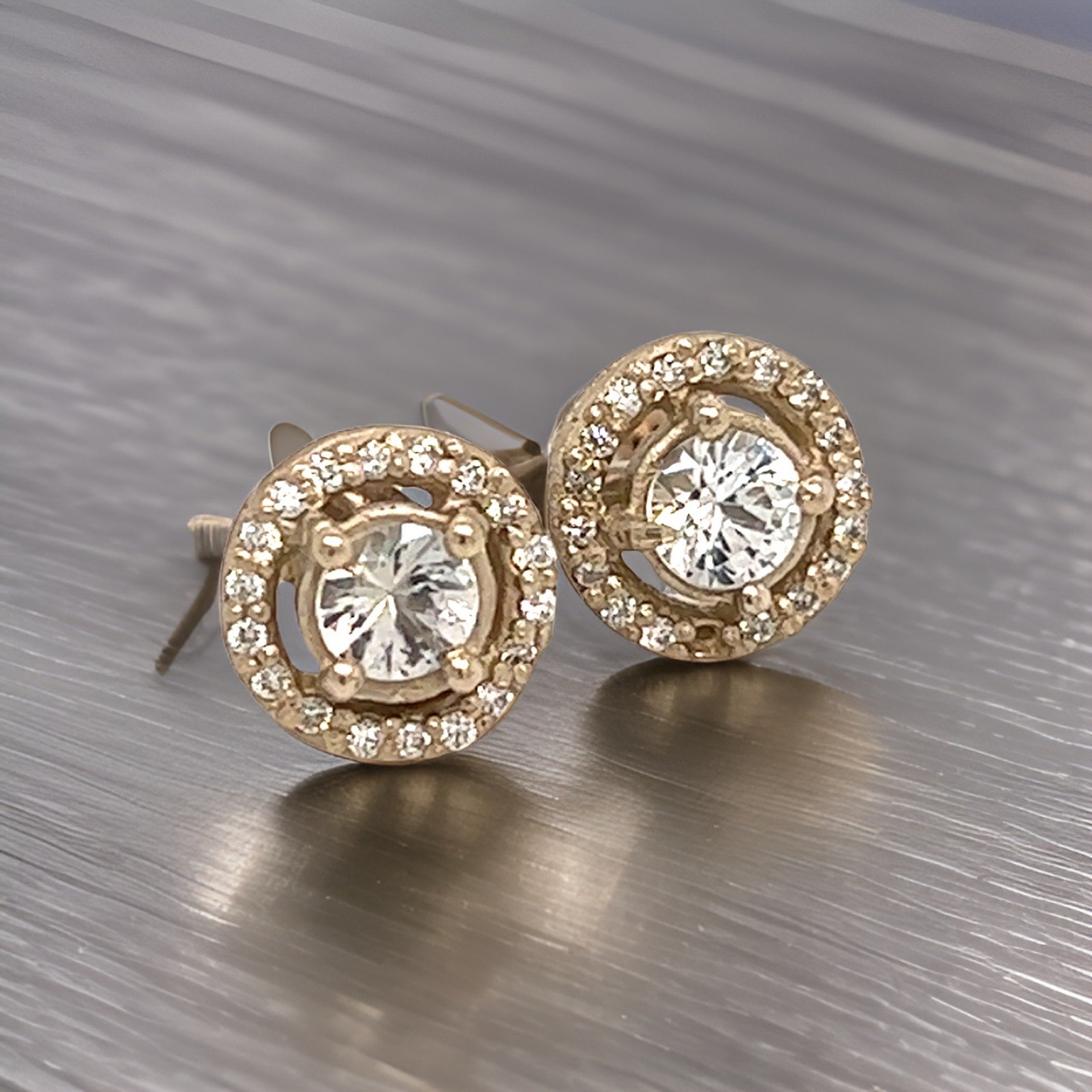 Natural Sapphire Diamond Stud Earrings 14k W Gold 0.83 TCW Certified $2,950 215614