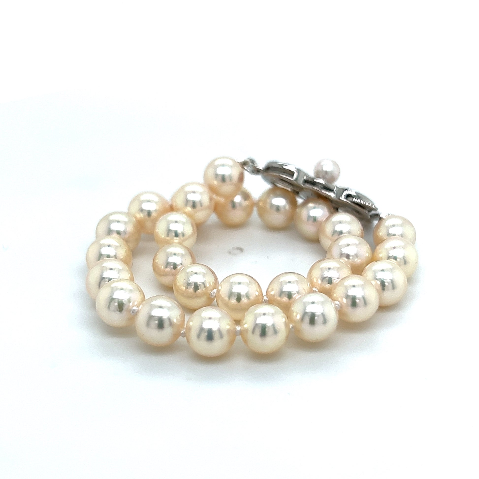 Mikimoto Estate Akoya Pearl Ladies Bracelet 7" Sterling Silver 6 mm M315