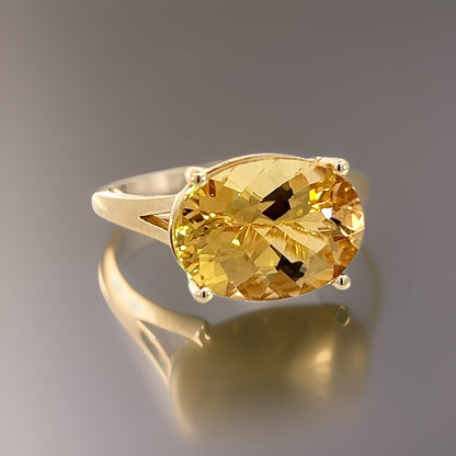 Natural Solitaire Citrine Ring 6.5 14k Y Gold 5.47 Cts Certified $2,950 310626