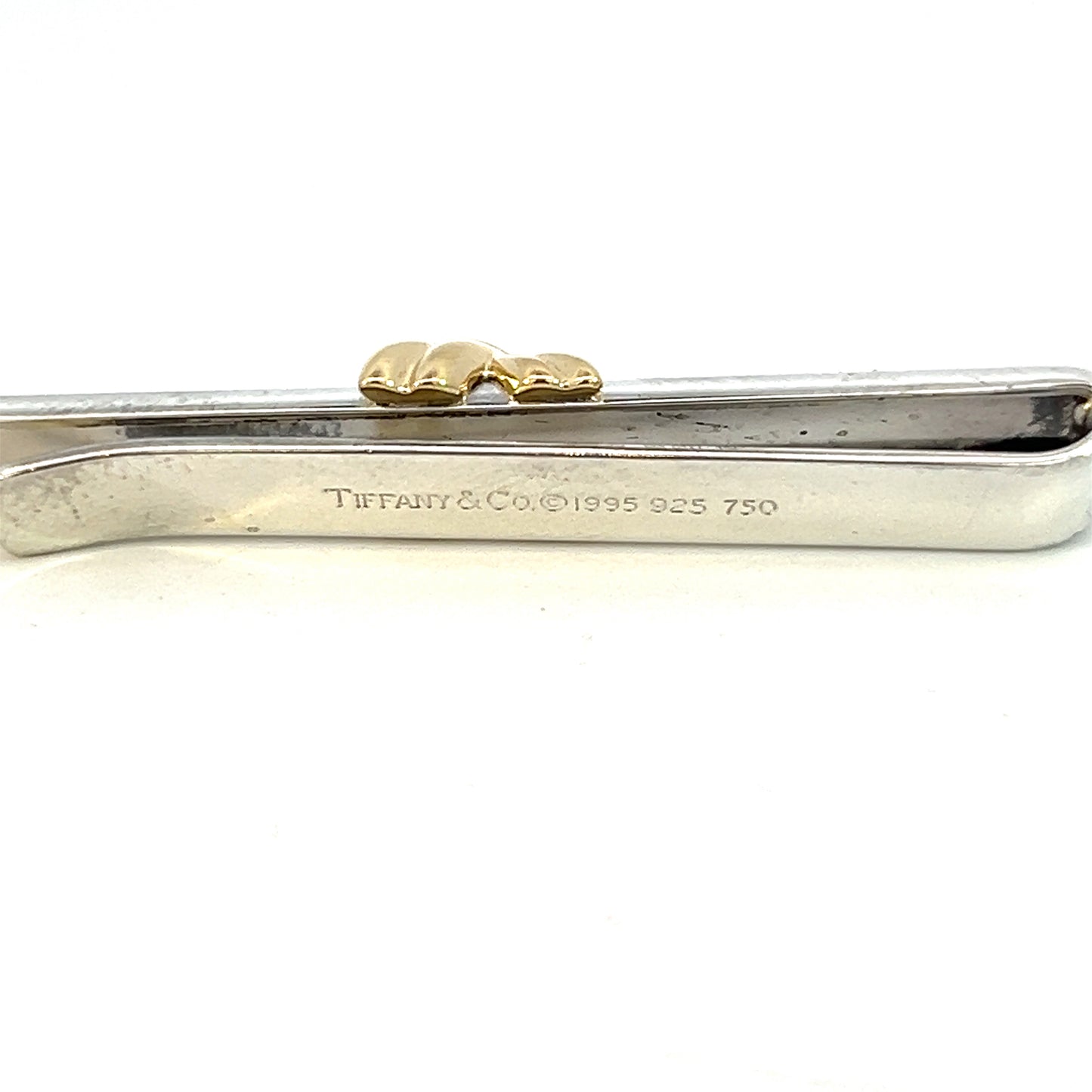 Tiffany & Co Estate Tie Clip Sterling Silver 14k Gold TIF556