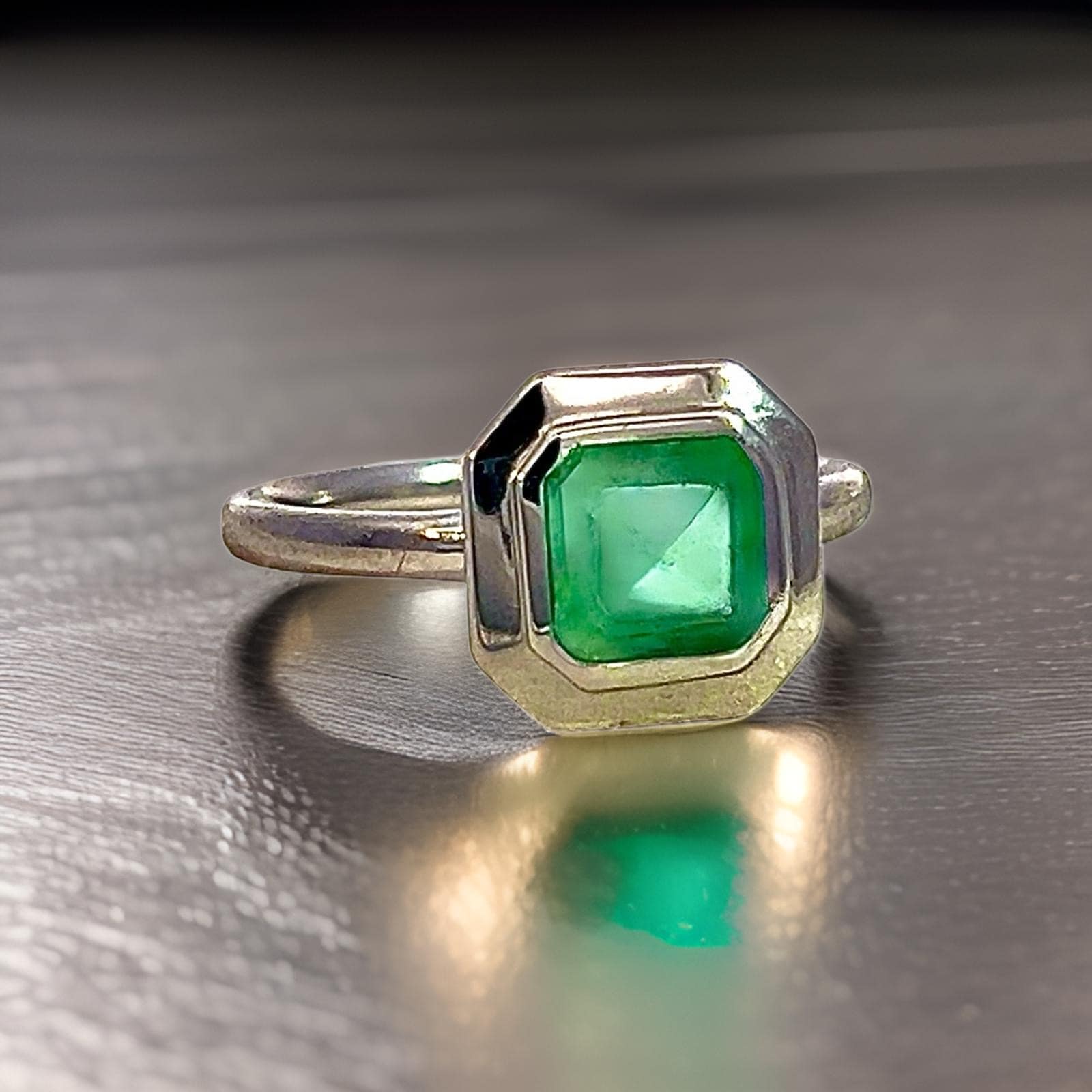 Natural Solitaire Colombian Emerald Ring 6.5 14k W Gold 1.35 Cts Certified $3,950 310576