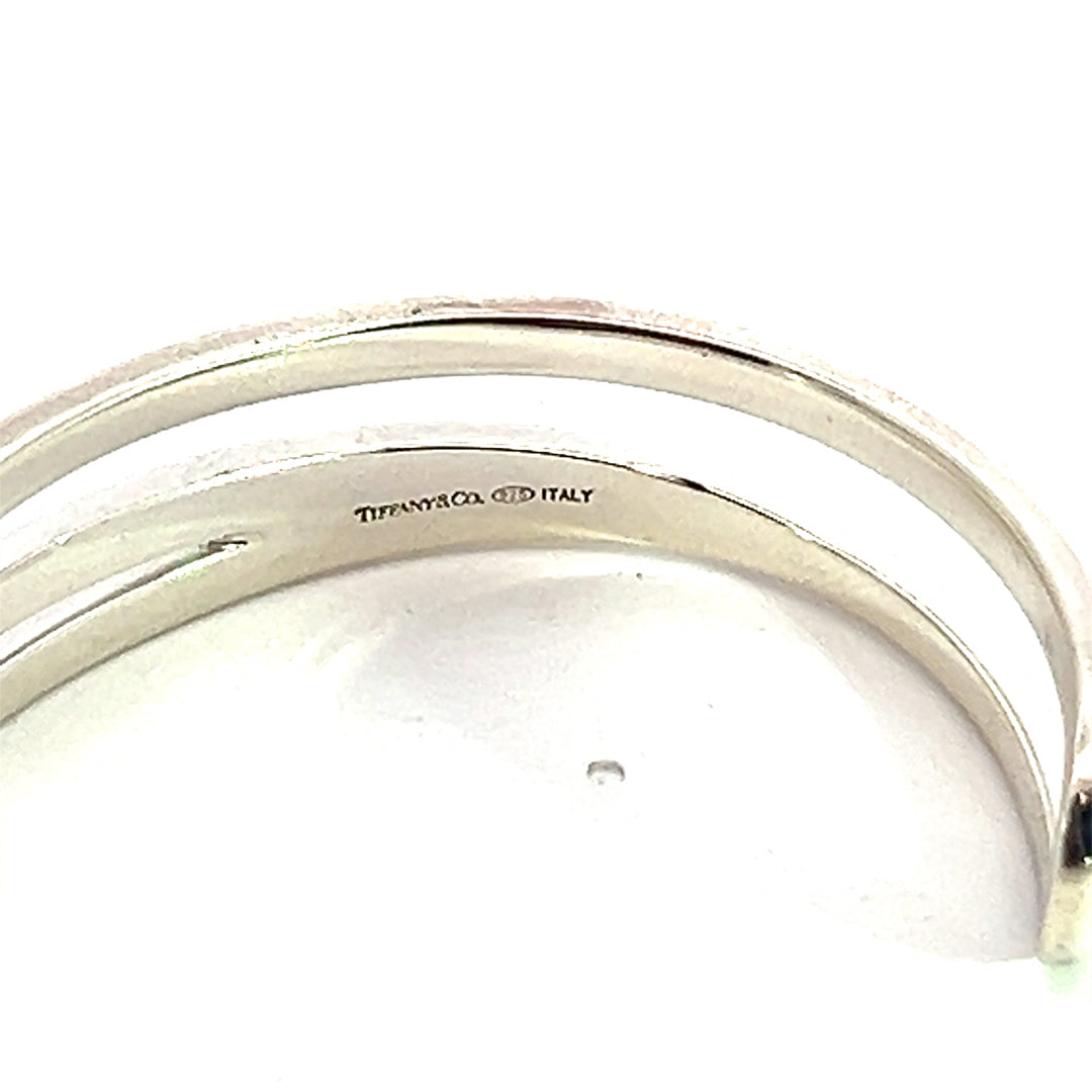 Tiffany & Co Estate Silver Coil Cuff Bracelet 6" 14.5 mm Height TIF660