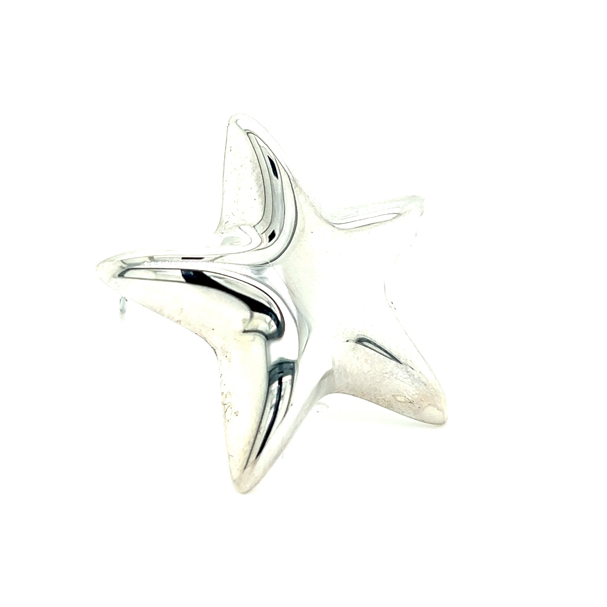 Tiffany & Co Authentic Estate Puffed Star Brooch Silver TIF389