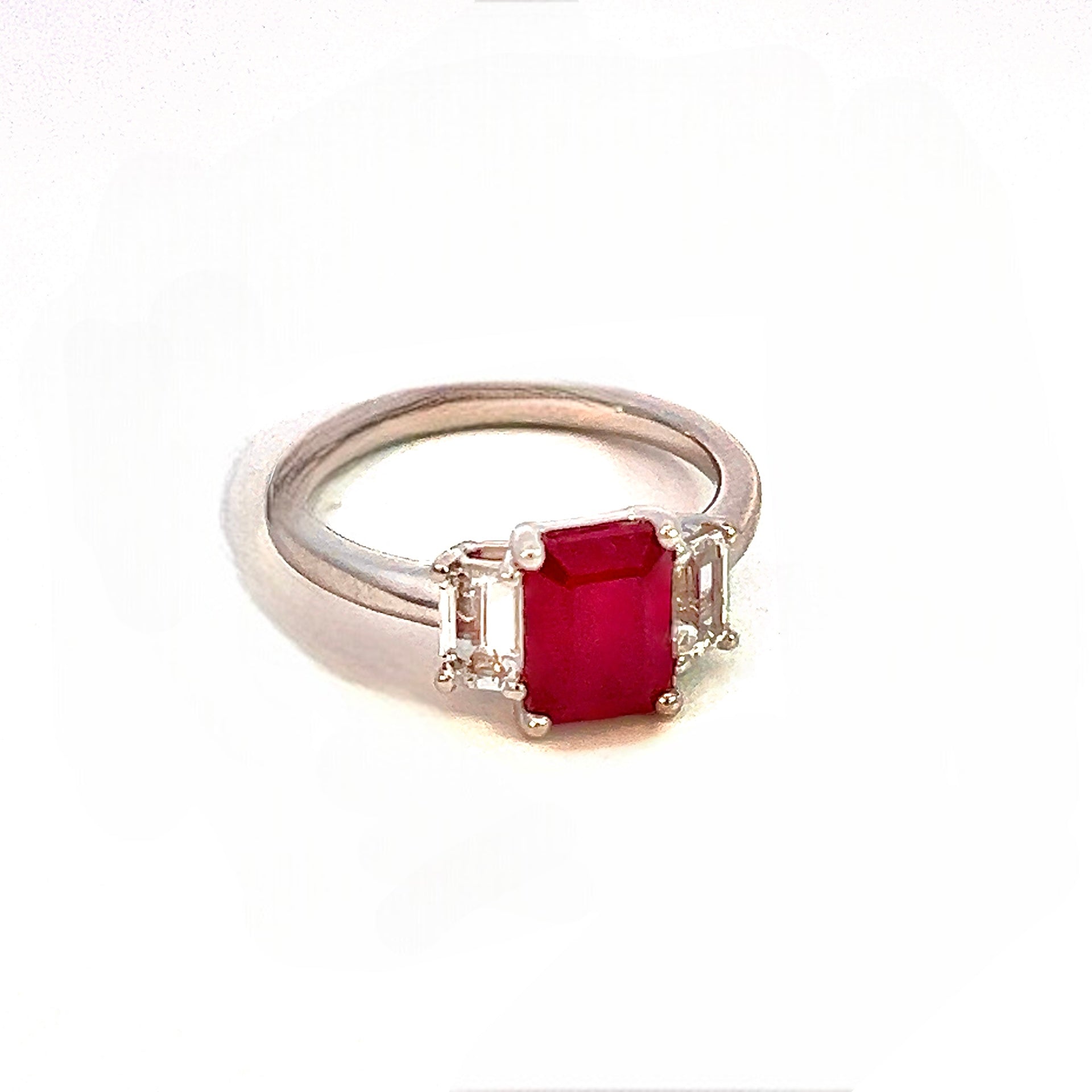 Natural Ruby Sapphire Ring Size 6.5 14k W Gold 2.56 TCW Certified $3,950 310637