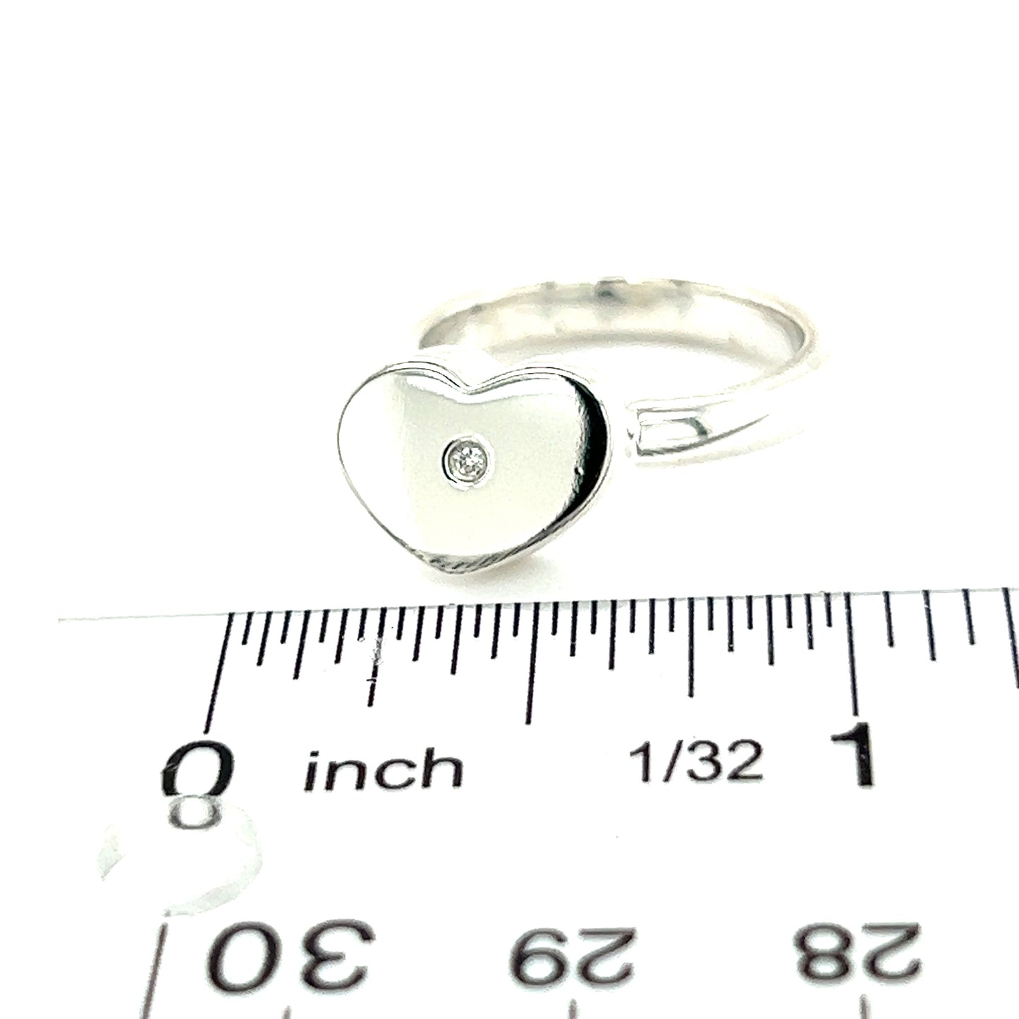 Tiffany & Co Authentic Estate Heart Diamond Ring Size 6.5 Silver TIF396