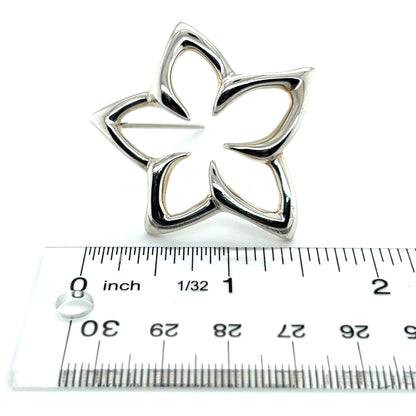 Tiffany & Co Estate Flower Brooch Silver TIF417