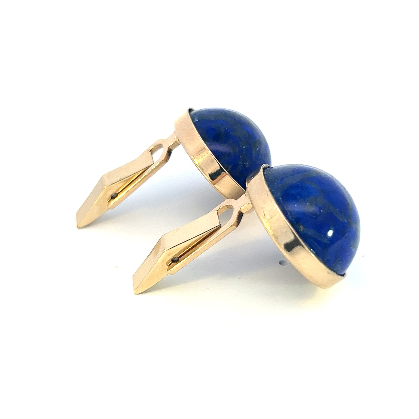 Natural Lapis Lazuli Cufflinks 14k Y Gold 40 CTW Certified $3,450 311039 - Certified Fine Jewelry