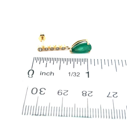 Natural Emerald Diamond Dangle Earrings 14k Y Gold 2.23 TCW Certified $3,975 121256
