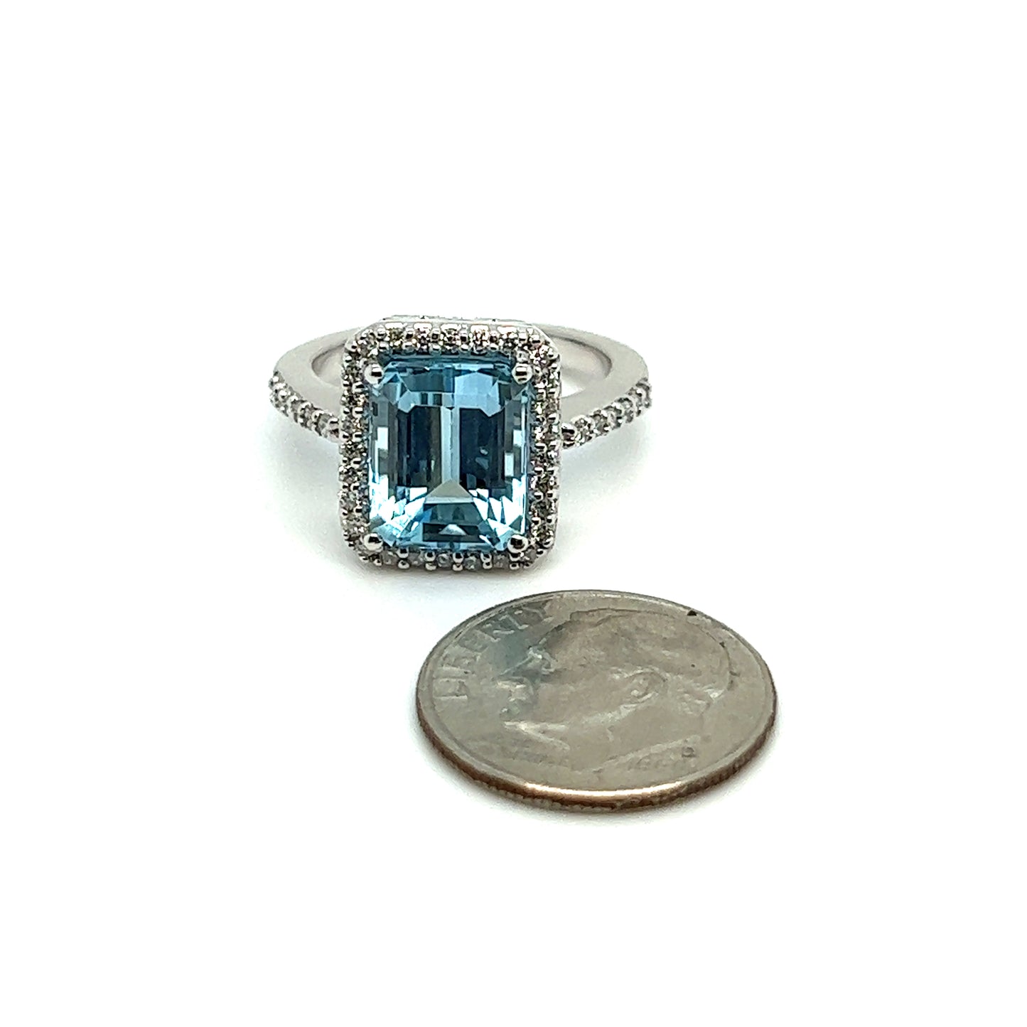 Natural Topaz Diamond Ring 6.5 14k W Gold 5.1 TCW Certified $3,950 308482 - Certified Fine Jewelry