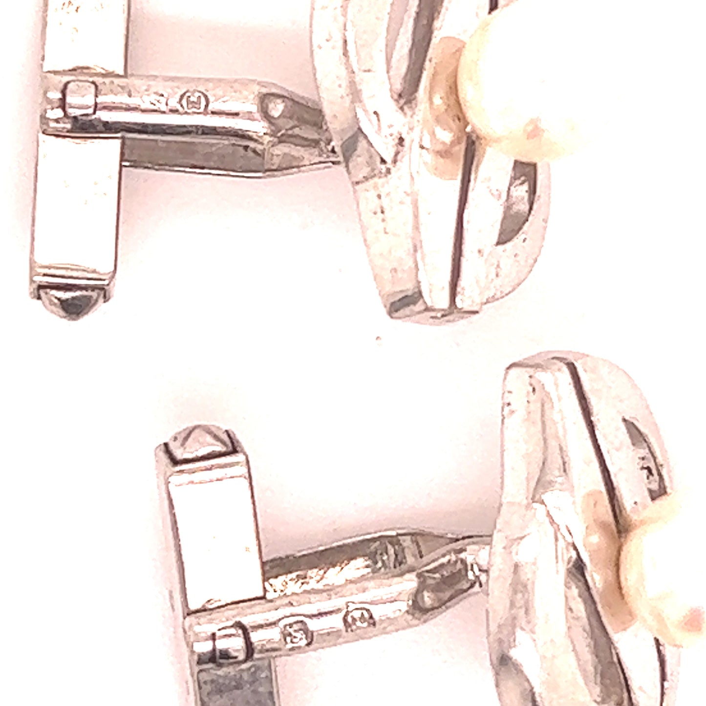 Mikimoto Estate Akoya Pearl Cufflinks Sterling Silver 7.3 mm M325