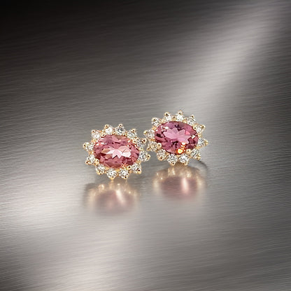 Natural Tourmaline Diamond Earrings 14k Yellow Gold 1.94 TCW Certified $3,950 211193