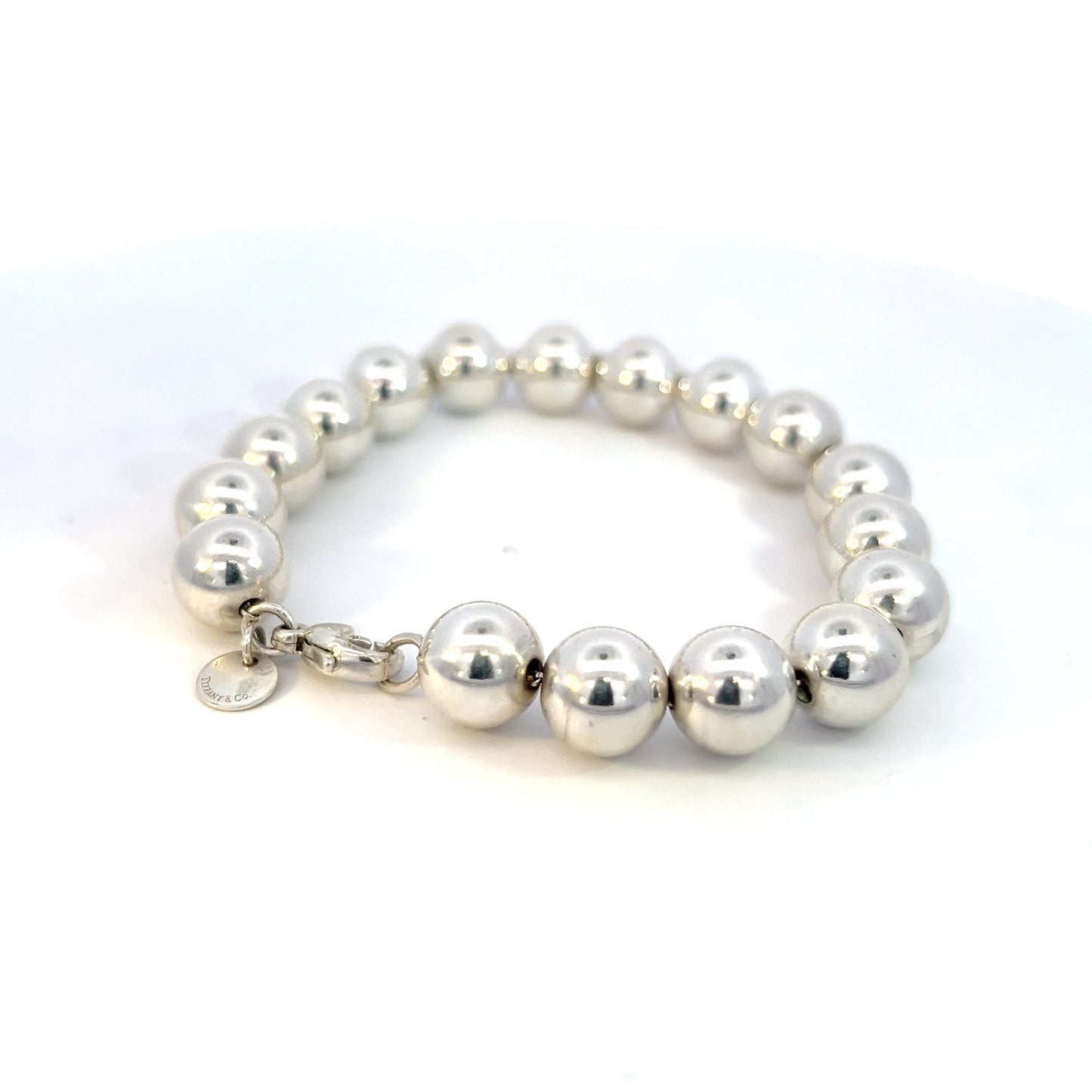 Tiffany & Co Estate 10 mm Ball Bracelet Size 7.5" Sterling Silver TIF591