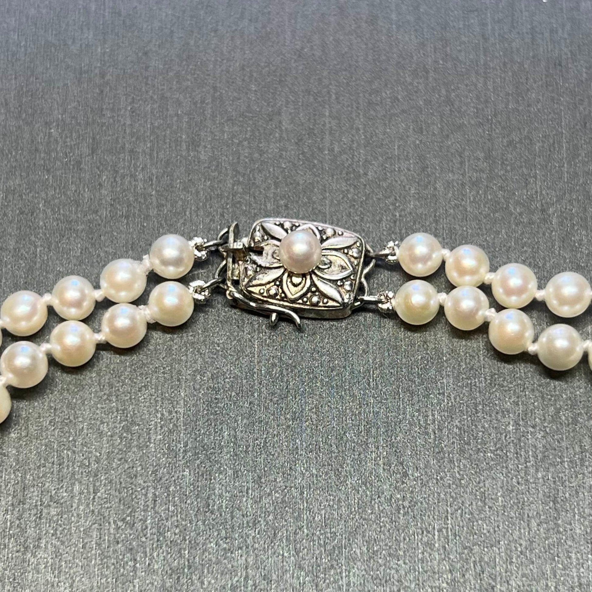 Mikimoto Estate Akoya Pearl Necklace 17-18" Silver 4.5-8.3 mm M360