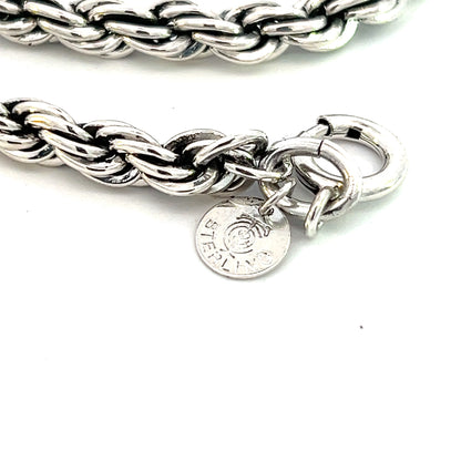 Tiffany & Co Estate Rope Chain Bracelet 8" Sterling Silver TIF612 - Certified Fine Jewelry