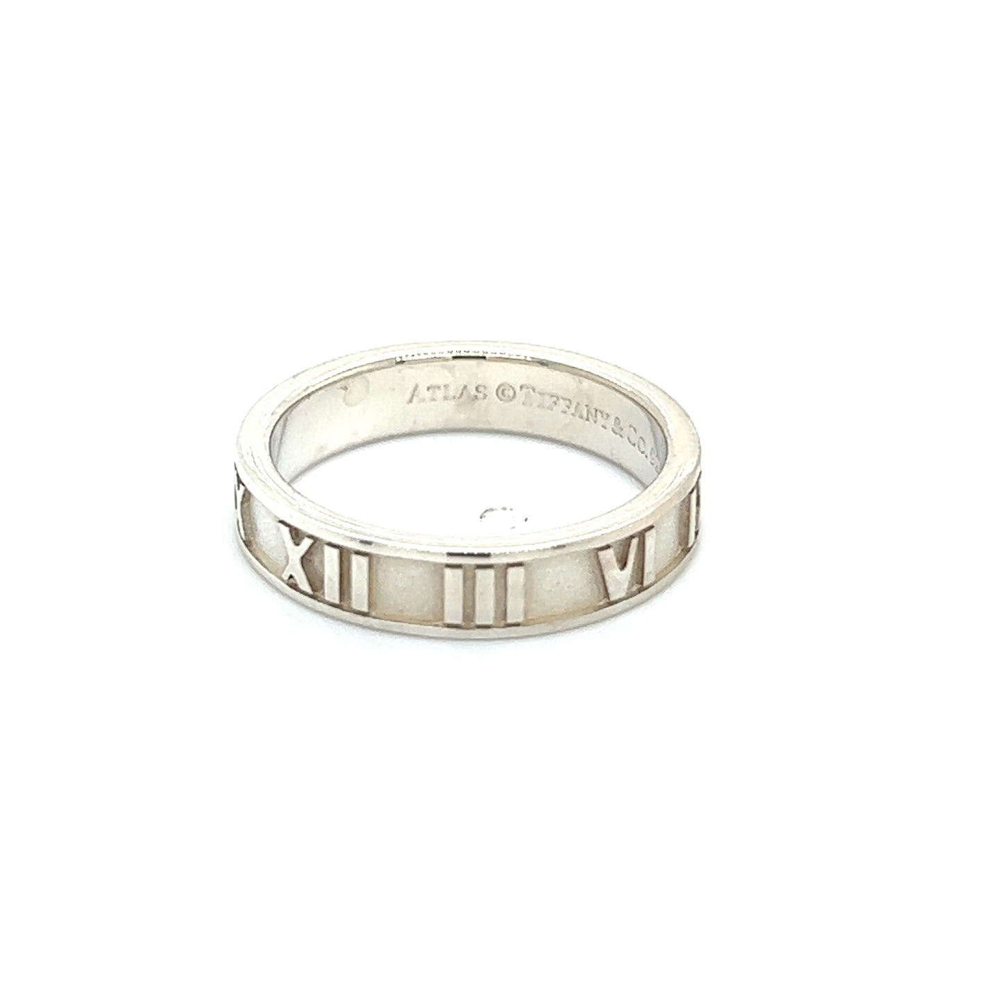 Tiffany & Co Estate Atlas Ring 5.5 Silver 4 mm TIF425