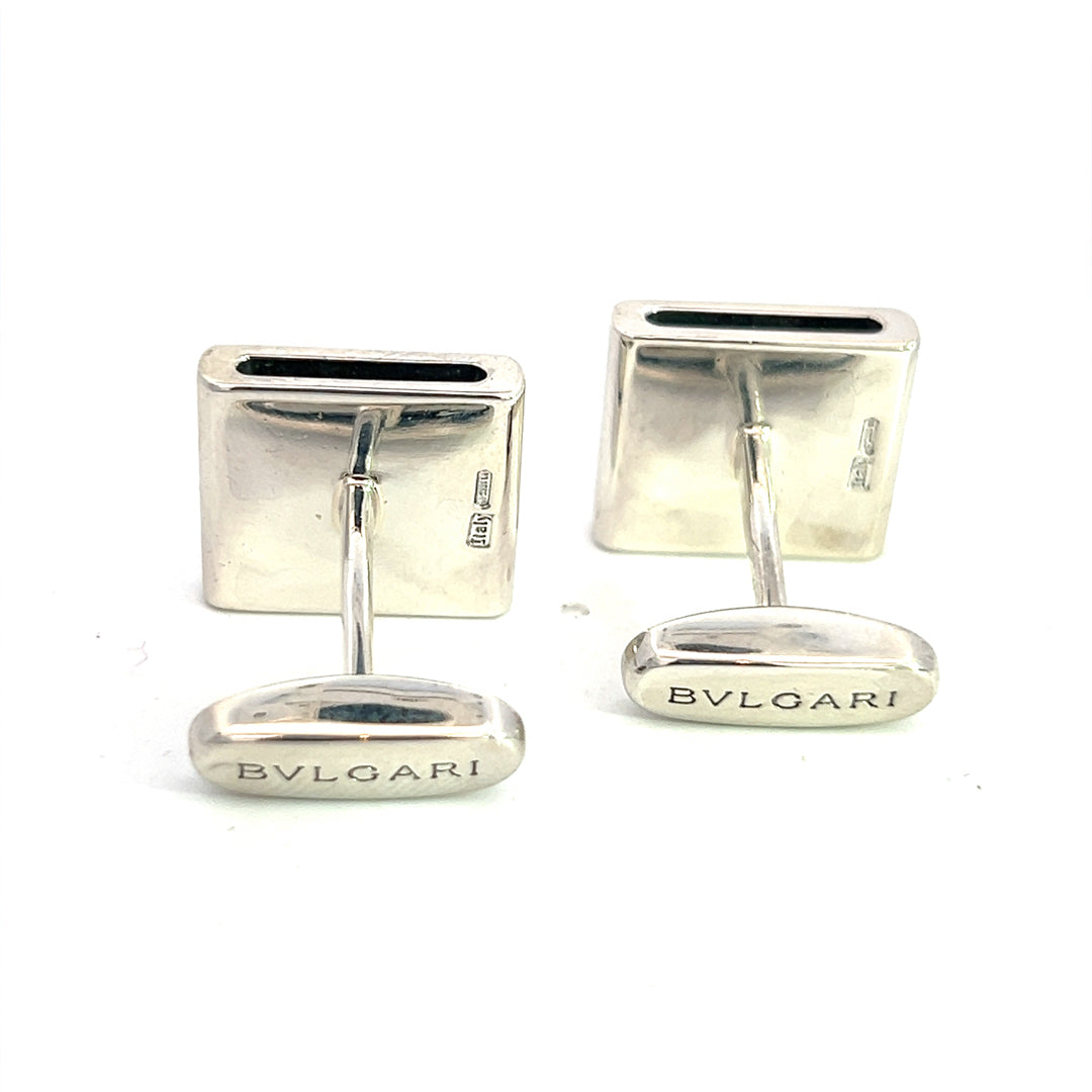 Bvlgari Estate Cufflinks Sterling Silver B15