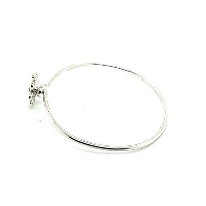 Tiffany & Co Estate Flower Bangle Bracelet M 7.5" By Paloma Picasso Silver TIF432