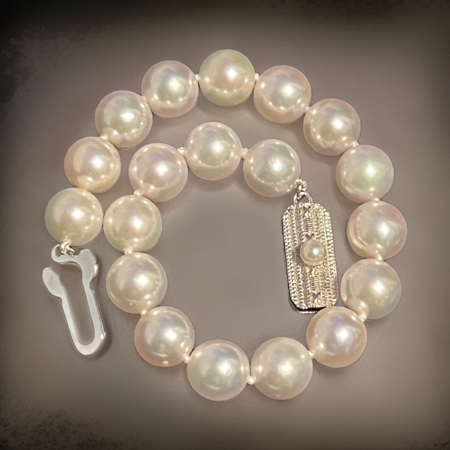 Mikimoto Estate Akoya Pearl Bracelet 7.25" Sterling Silver 8.5 mm M398