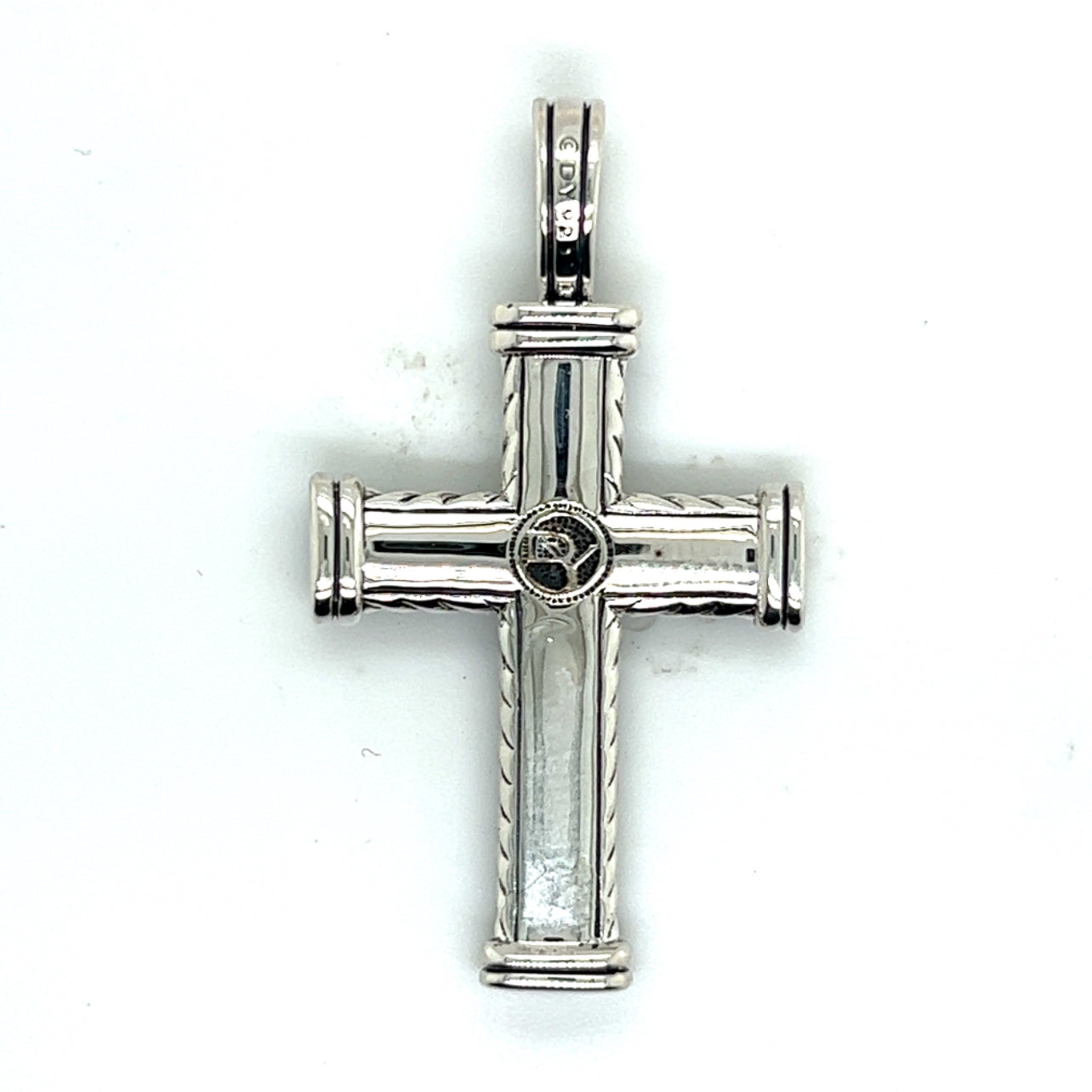 David Yurman Authentic Estate Chevron Silver Cross Pendant DY488