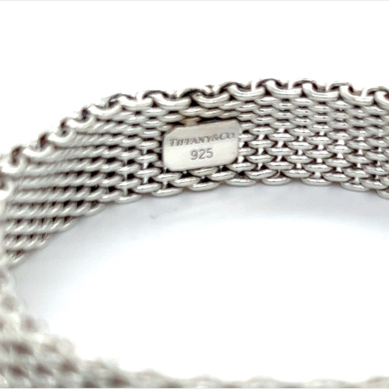 Tiffany & Co Estate Somerset Mesh Bracelet 8" Sterling Silver TIF314