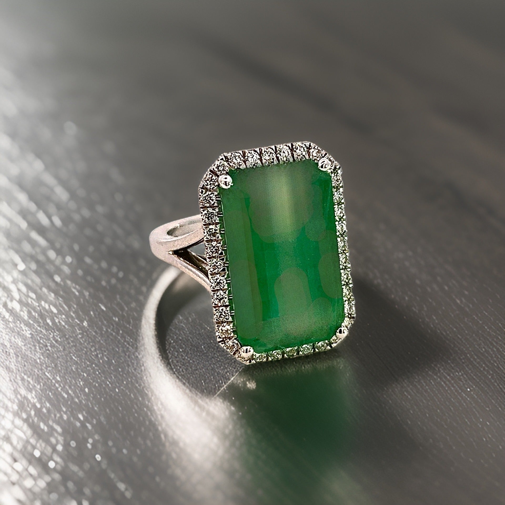 Natural Emerald Diamond Ring 6.5 14k White Gold 12.08 TCW Certified $5,950 311005 - Certified Fine Jewelry