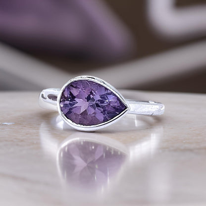 Natural Amethyst Ring 6.5 14k W Gold 1.72 TCW Certified $1,950 221287