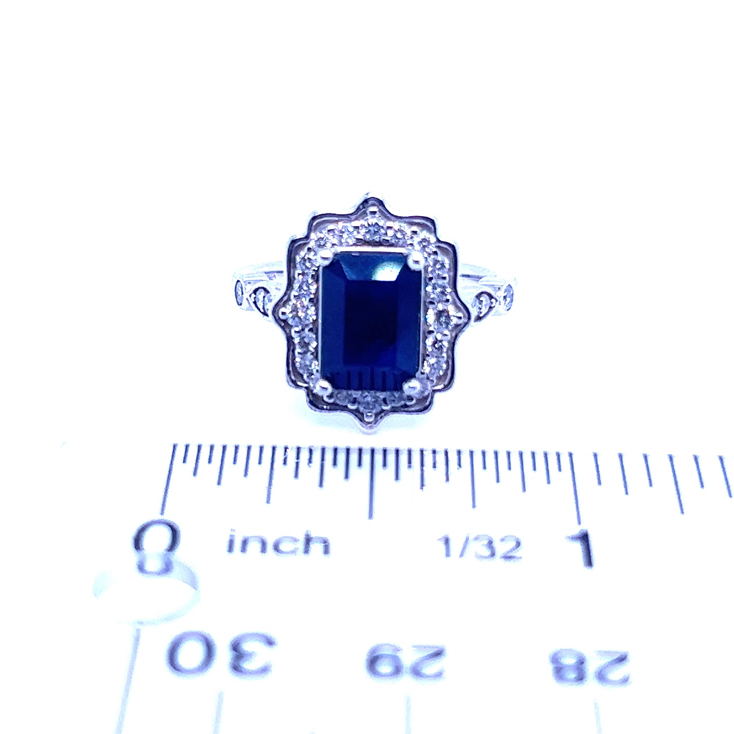 Natural Sapphire Diamond Ring 6.5 14k White Gold 3.51 TCW Certified $2,950 300214