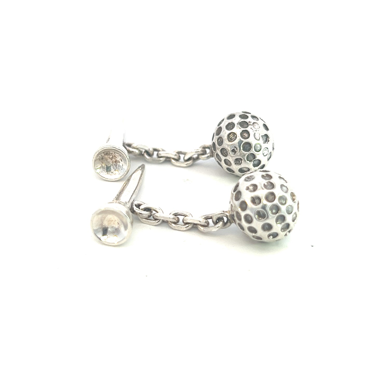 Tiffany & Co Estate Golf Ball Cufflinks Sterling Silver TIF603 - Certified Fine Jewelry