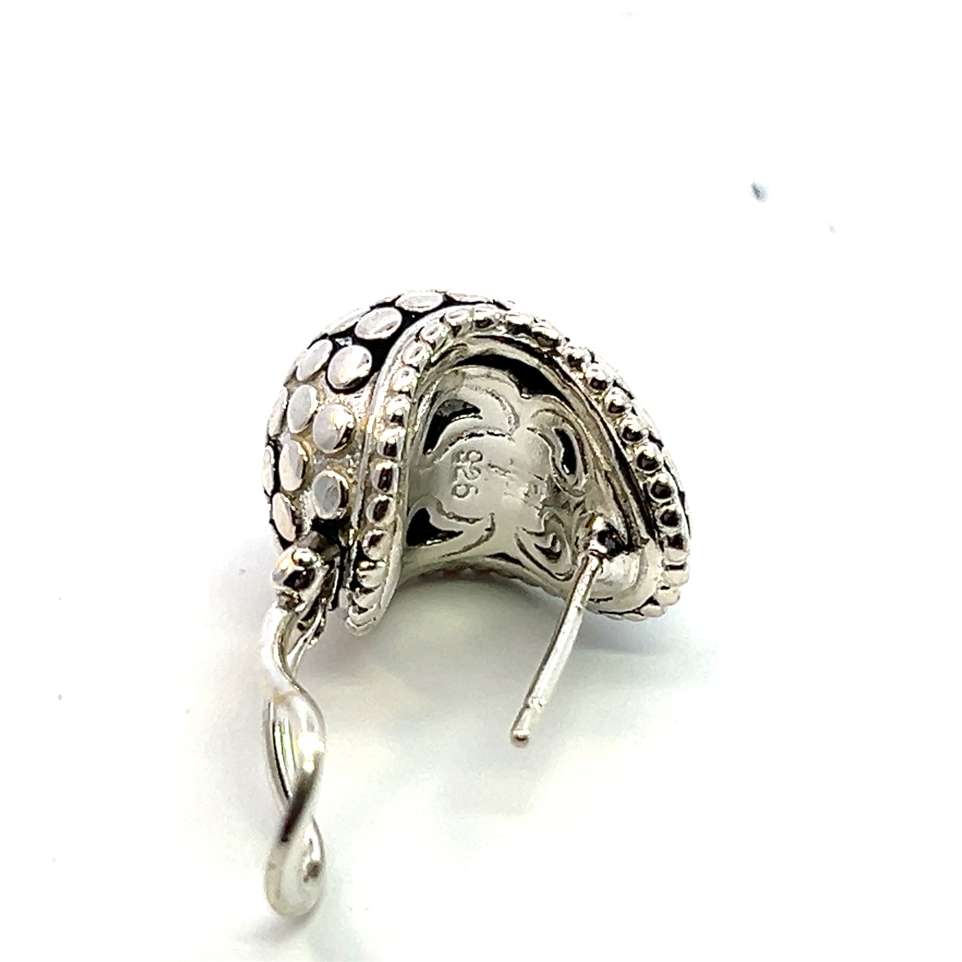 John Hardy Estate Buddha Belly Clip on Earrings Silver JH76 - Certified Fine Jewelry