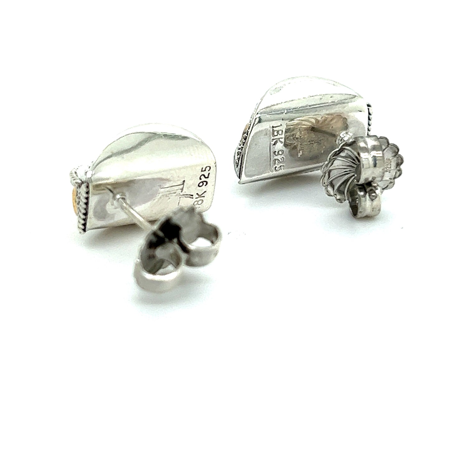 John Hardy Authentic Estate Stud Earrings 18k G Sterling Silver JH41