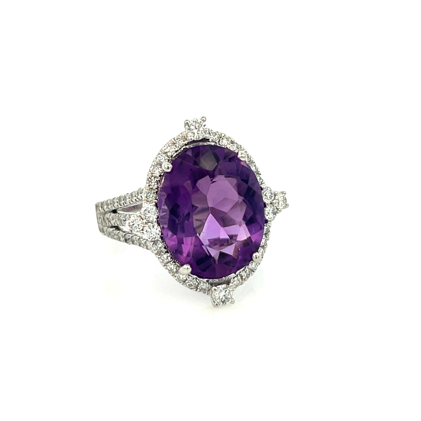 Natural Amethyst Diamond Ring Size 6.5, 14k Gold 8.83 TCW Certified $4,950 409157