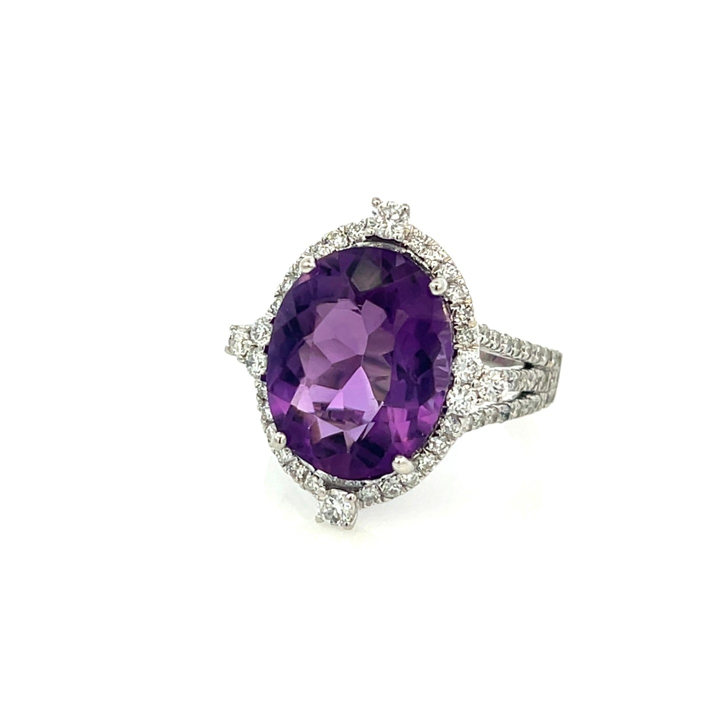 Natural Amethyst Diamond Ring Size 6.5, 14k Gold 8.83 TCW Certified $4,950 409157