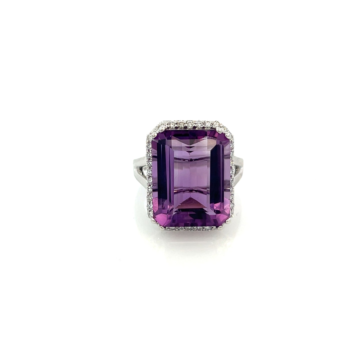 Natural Amethyst Diamond Ring Size 6.5, 14k Gold 12.48 TCW Certified $4,950 409159