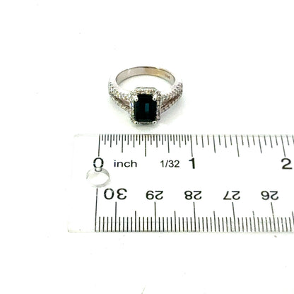 Natural Indicolite Tourmaline Diamond Ring Size 6.5 14k Gold 1.68 TCW Certified $5,950 411571