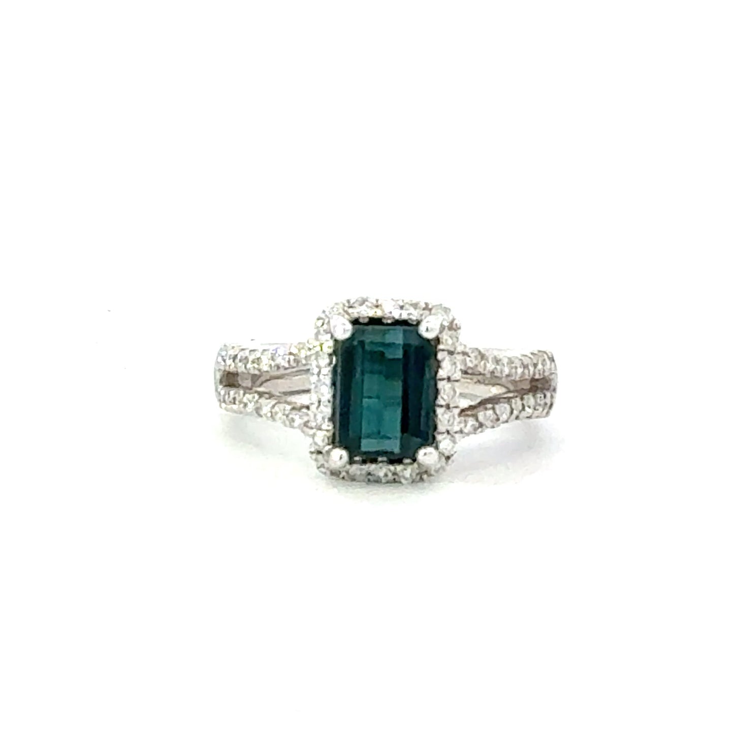 Natural Indicolite Tourmaline Diamond Ring Size 6.5 14k Gold 1.68 TCW Certified $5,950 411571