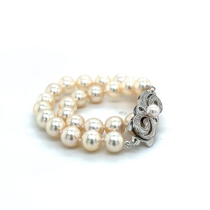 Mikimoto Estate Akoya Pearl Ladies Bracelet 7" Sterling Silver 6 mm M315 - Certified Fine Jewelry